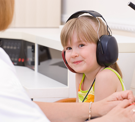Girl Taking a Hearing Test in New Prague, MN